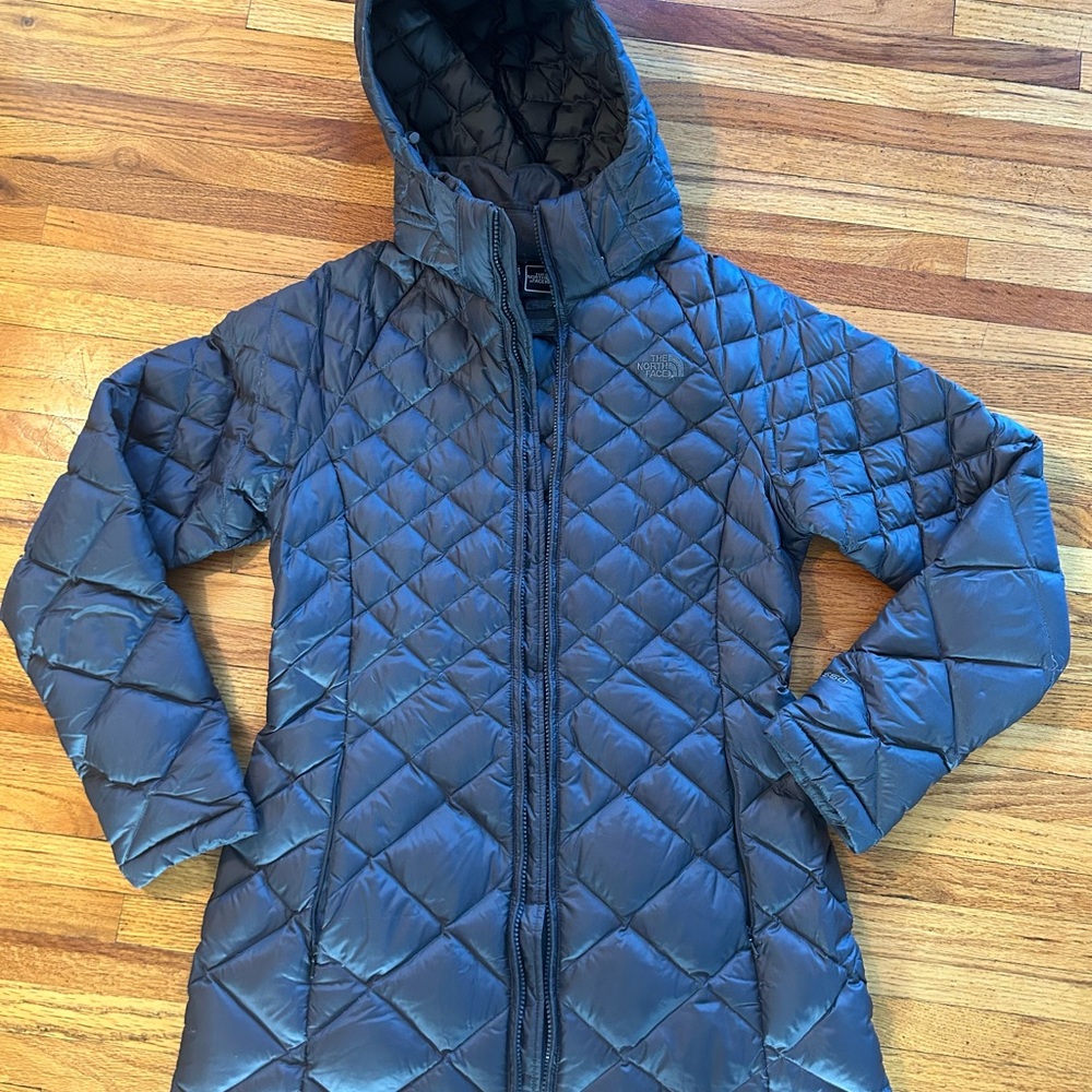 The North Face 550 Gray Transit Puffer Jacket with Hood